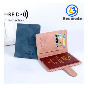 BECORATE Women Men RFID Vintage Business Passport Covers Holder Multi-Function ID Bank Card PU Leather Wallet Case Travel Accessories