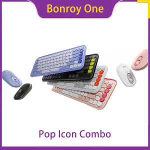Logitech Pop Icon Keyboard and Mouse Combo with Emoji Keys Customizable Buttons Wireless Bluetooth Connectivity Multi-Device Support for Computer and Laptop