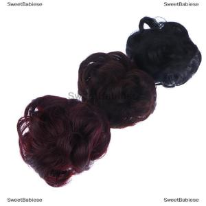 [COD] SweetBabiese Hoa nụ đầu tóc giả Claw clip trong hairpiece đối với phụ nữ lộn xộn xoăn ngắn tổng hợp tóc mở rộng chignon Donut con lăn