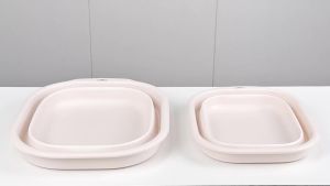 Collapsible Wash Basin Set of 2 Foldable Small Medium Size Wash Basin Portable Plastic Basins for Laundry Bottles Travel Camping (Pink)
