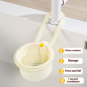 QIHUISHI ตะกร้าแสตนเลสอ่างล้างจานสำหรับการกรองและการเก็บรักษาเศษอาหาร