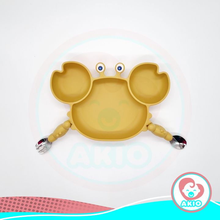 Akio%20Baby%20Kiara%20Crab%20Design%20Silicone%20Suction%20Plate%20with%20Spoon%20and%20Fork%20-%20Image%207