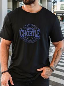 Mens 100% Cotton Printed T-Shirt CHORTLE Pattern Summer Casual Oversized Round Neck Short Sleeve Comfortable Daily Wear Tee