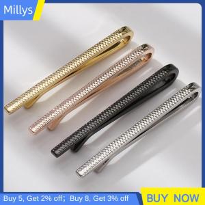 Millys คลิปหนีบเนคไทโลหะสุดหรูน้ำหนักเบาสำหรับงานแต่งงานของผู้ชายเนคไทคลิปหนีบเนคไทสำหรับสุภาพบุรุษบาร์คริสตัลสำหรับเครื่องประดับสำหรับผู้ชาย