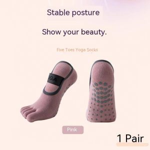 womens professional yoga socks silicone bottom non-slip five-finger Pilates socks