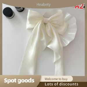 Heabety Fashion Bow Ribbon Hairpin Headwear Simple Elegant Satin Spring Clip Fixed Hair Clip Retro Party Headdress Red Hair Accessories