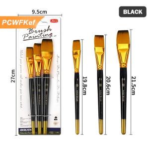 【PCWFKef】 Nghệ Sĩ Nylon Sơn Bàn Chải 3Pcs Thiết Lập Cho Acrylic Dầu Và Màu Nước Sơn Mềm Bền Lời Khuyên Cho Vải Giấy Thủ Công Nhà Phòng Thu Dự Án