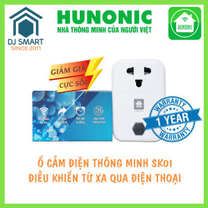 Ổ cắm điện wifi thông minh Hunonic SK01 điều khiển từ xa bằng điện thoại hẹn giờ tự động điều khiển qua giọng nói công suất lớn 4000W