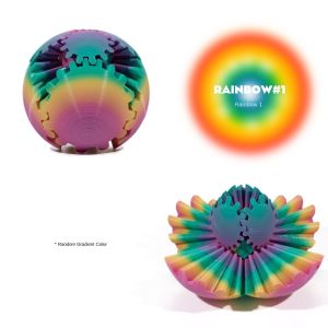 DAWEIF Eye-catching 3D Gear Ball Relaxing Gear Sphere 3D Printed Gear Ball Easy To Handle Colorful Deformation Spin Ball Children Adults