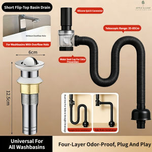 Hand Install Retractable Basin Drain Anti Odor Core Flexible Sink Waste Hose Bathroom Cabinet Drainage Tube