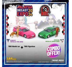 BMC 1/64 180SX Pink & Green with 3 figure MDX2024 event car (Sell Lot)