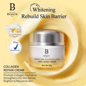 READY STOCK [ORIGINAL + BPOM] BEAUTE DERMA CARE ELASTIN COLLAGEN ANTI-AGING Repair Cream 50G Whitening Remove melanin Tightening Moisturazer Pelembab Anti aging Colagen Mencerahkan Mois turazer pelembab puding krim pelembab