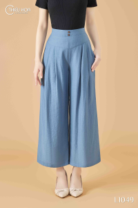 Quần thiết kế đơn giản dễ phối với chất liệu Linen cao cấp thoáng mát QD4L1049 Thời trang Thiều Hoa