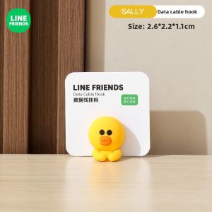 LINE FRIENDS Brown Cable Organizer Punch-free Self-adhesive PVC Cord Holder LFB53