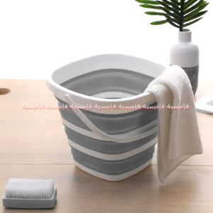 Proclean 10L Ember Lipat Fodable Grey Warna Abu Ember Serbaguna Ringan Tahan Lama Dilengkapi Gagang 10liter