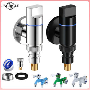 Quivlox Washing machine faucet angle valve automatic water stop snap on connector anti leak rumah tangga