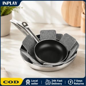 Pot And Pan Protectors Set Of 12 Pieces 3 Sizes-Pot Divider Pads/Stacking Pan Protector Pads Separator