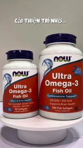 Now Ultra Omega-3 500 EPA/250 DHA + Viên uống dầu cá hỗ trợ sức khỏe tim mạch mỡ máu thị lực +Tăng cường chức năng não bộ trí nhớ +Hỗ trợ thị lực giảm khô mắt +Giảm viêm hỗ trợ xương khớp +Tinh khiết cao chưng cất phân tử loại bỏ kim loại nặn