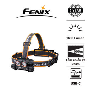 Đènđội đầu FENIX HM75R sáng 1600 lm chiếu xa 223m pin 18650 3400mAh tích hợp pack pin dự phòng