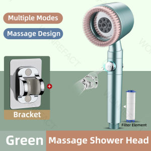 Massage Shower Head Five Modes Handheld Shower Head Filtered Water Saving Shower Head Removable Universal Size