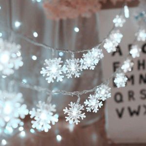 QIHUISHI Christmas LED Snowflake String Lights Solar Powered Decorative Indoor Outdoor Festival Party Decoration