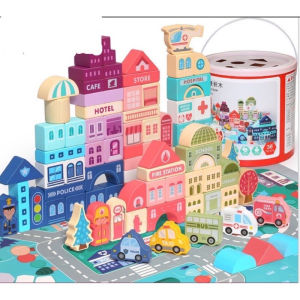 Bộ đồ chơi xếp hình lắp ráp ngôi nhà - thành phố bằng gỗ cao cấp SUPER B 2025