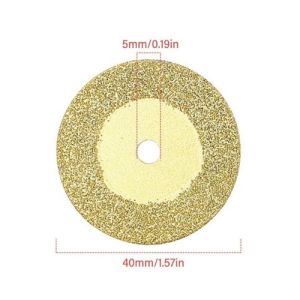 Phụ Tùng Máy Mài/Khoan Dĩa Cắt Mini 40mm Màu Vàng Và Trục Kết Nối 6mm/10mm Chuyên Dùng Cắt Điêu Khắc Gạch Men Gốm