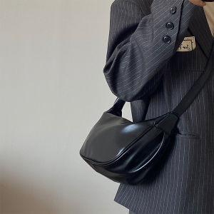 Casual Sling Bag for Women Simple Soft Leather Dumpling Bag Large Capacity Crossbody Bag Fashion Shoulder Bag