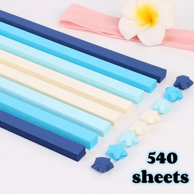540pcs Stars Origami Paper Strips Fold DIY Hand Crafts Colorful Lucky Star Decoration Paper Gift