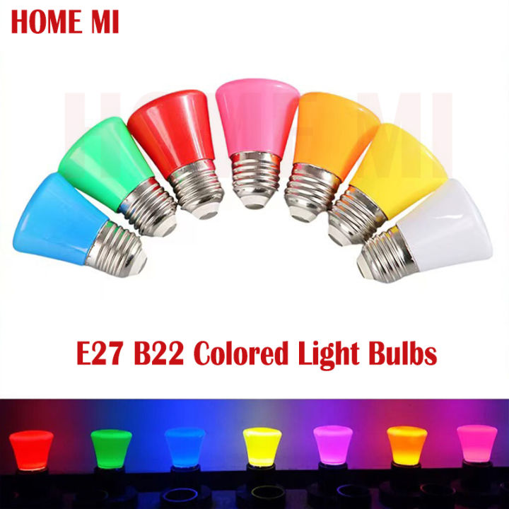 Ready Stock】E27 B22 220V LED Blubs Crown Colorful 2W Energy