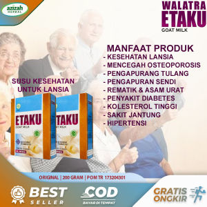 Susu Lansia Atasi Pengapuran Tulang Sendi Nyeri Lutut Keropos Osteoporosis Sakit Pinggang Syaraf Kejepit Nyeri Sendi Rematik Asam Urat Diabetes Jantung Kolesterol Tinggi Hipertensi Walatra Etaku Goat Milk