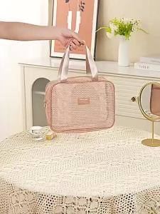 Túi mỹ phẩm lưới trong suốt dung tích lớn phân loại cao cấp túi nhiều lớp túi mỹ phẩm di động đa chức năng cho phụ nữ