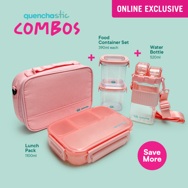 Quencha Campus Cool Pro Insulated Lunch Bag Set with Water Bottle and  BPA-Free Food Containers Lazada PH