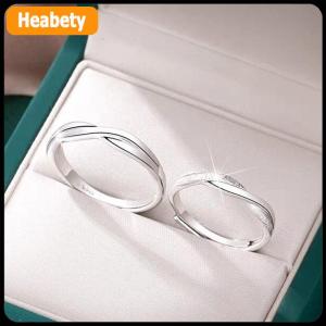 【2-3 days delivery】 Fashion Couple Rings Set Silver Color Simple Opening Adjustable Finger Ring Light Luxury Jewelry For Women Men Anniversary Gift