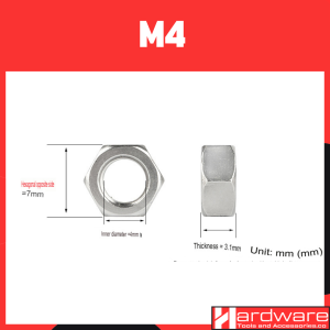 304 Stainless Steel Hexagonal Nut Hex Nut Hardware Tools