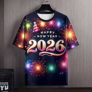 Winter Fashion Printed Mens T-shirt 2026 Loose Casual Fashion Polo Shirt with New Years Zodiac 3D Printing Cool Collar Mens T-shirt