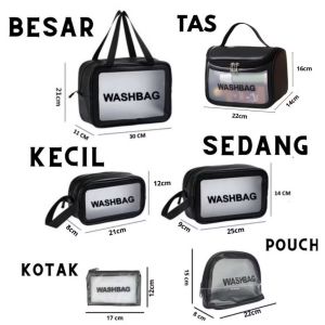 Tas Kosmetik Pouch Make Up Mini Wash Bag Waterproof Set Tahan Anti Air Wadah Makeup Transparan Travel Pouch Organizer Besar Mini Dompet Cosmetik