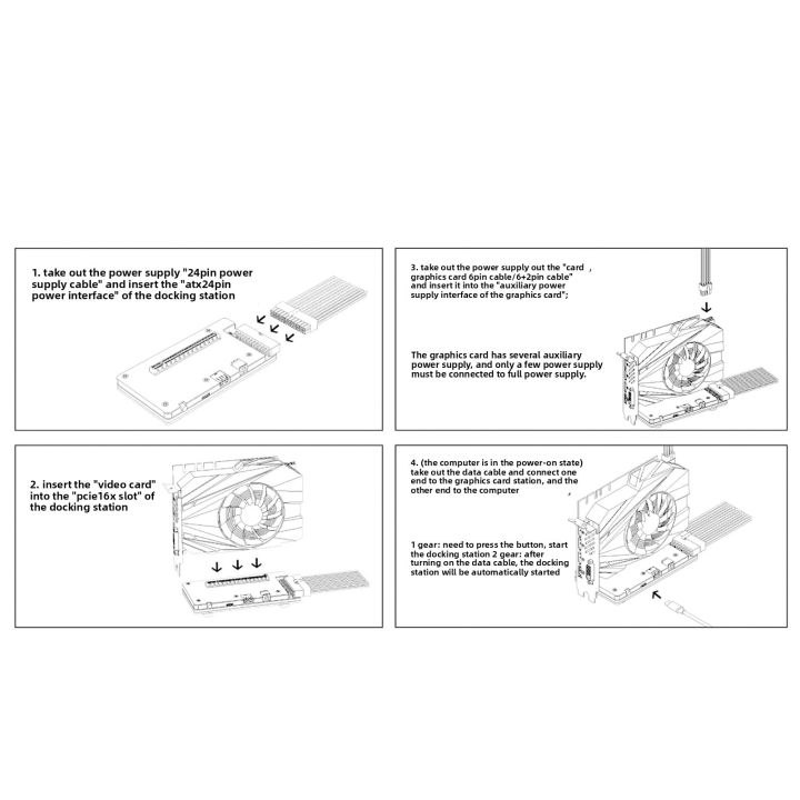 กราฟิกภายนอกการ์ดอุปกรณ์เสริม24Pin อินเตอร์เฟซ PCIE GPU ภายนอกพร้อมการ ...