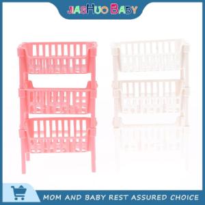 JiaShuo Baby Toy 1 12 Dollhouse Mini thực phẩm lưu trữ trái cây giỏ búp bê nhà Stackable giỏ Dollhouse trang trí phụ kiện