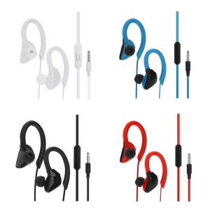 Sports Earbuds Wired with Microphone Wrap Around Earphones with Over Ear Hook in Ear Headphones for Cell Phones MP3/4