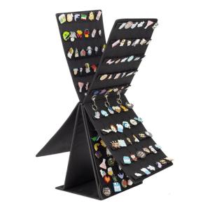Sturdy Felt Brooch Pin Display Stand with Rotating Designs Space Saving Tabletop Showcase for Jewelry Accessories