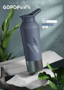 GOPOPแท้% ขวดน้ำเก็บความเย็น กระติกน้ำ กระติกน้ำสแตนเลส SUS304 ขวดน้ำออกกำลังกาย กระบอกน้ำพกพา500ML รุ่นPQC-9004