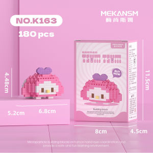 ZHBO Mainan Anak Perempuan Bricks Lego Sanrio DIY karakter kartun Nano Block Mini Puzzle Blocks