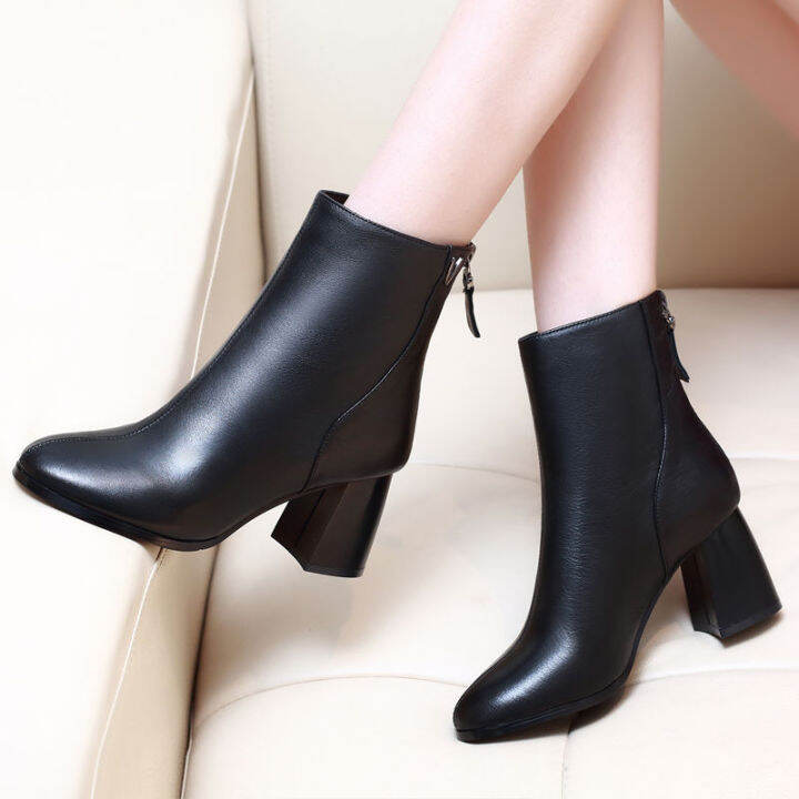 TOFASHIONS Boots for Women Black Martin Boots High Heels Women Fashion ...