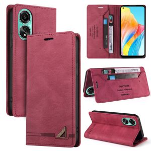 For OPPO A57 A57S A54 A55 A16 A58 A77 A77S A76 A78 A96 Phone Case Business Leather Wallet Card Slots Fashion Flip Cover Casing