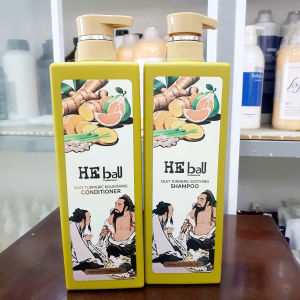 Cặp dầu gội xả HE BAU GỪNG BƯỞI XẢ 800ml chuyên dùng salon và dưỡng cao cấp