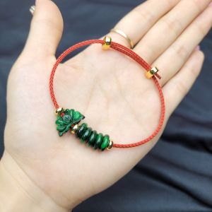 Q1002 Vòng cáp ngũ điếu hoa sen Cẩm Thạch Sơn Thủy ko kén mệnh - Phong Thuỷ TUDO P