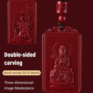 Zodiac Cinnabar Pendant Brings Luck Charm Cinnabar Buddha Necklace
