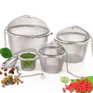 Stainless Steel Seasoning Ball Soup Bag Tea Filter Ball Locking Flavor Spice Seasoning Box Filter Ball Tea Filter Tennis Filter Tea Bag