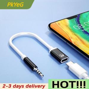 PkYeG 3.5mm Public To Type C Female Flat Head Headphone To Round Head Adapter Cable For Analog Connection To Mobile Phone Converter